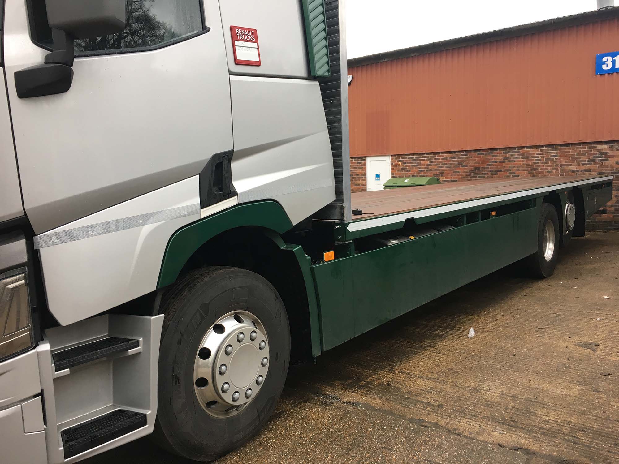 Green flat bed chassis Livestock Trailer in Sussex.