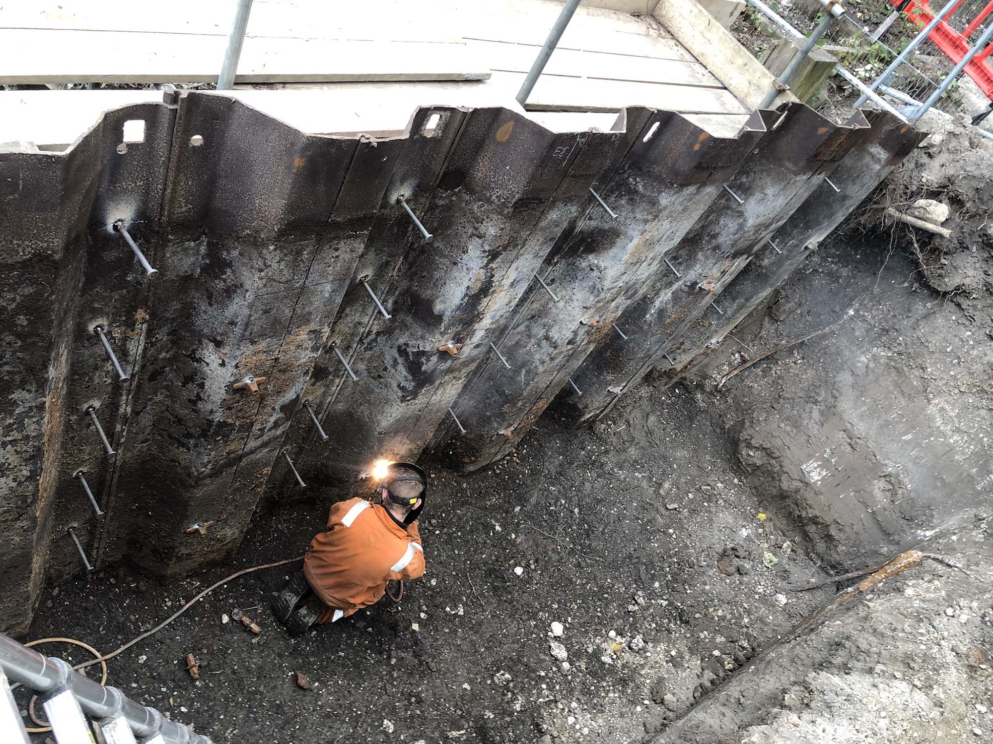 Metal fabrication cofferdamn in Sussex